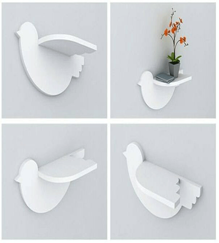 Wall Decorations Shelf White Bird Shape /Wall Shelves